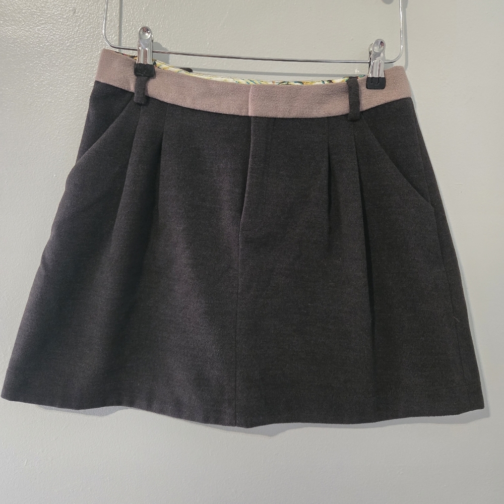 RACHEL Rachel Roy Gray Felted A-line Mini Skirt women's size 6